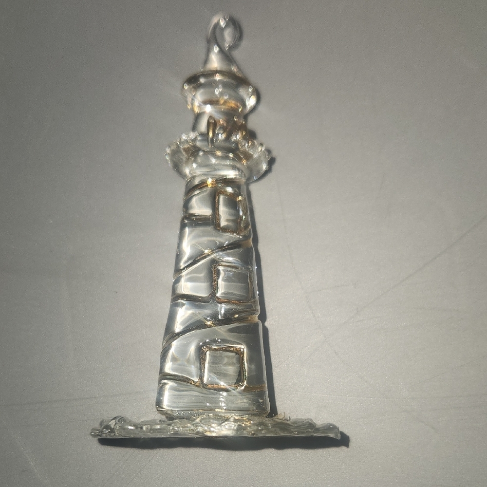 Glass Lighthouse Ornament